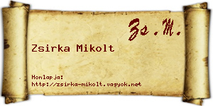 Zsirka Mikolt névjegykártya